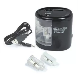 Ascutitoare electrica Rapesco PS12 2 orificii cablu USB negru