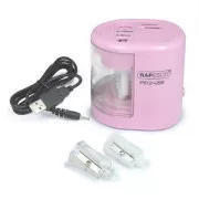 Ascutitoare electrica Rapesco PS12 2 gauri cablu USB roz