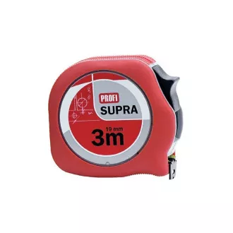 Bandă de măsurare 3m/16mm roșie pe carton