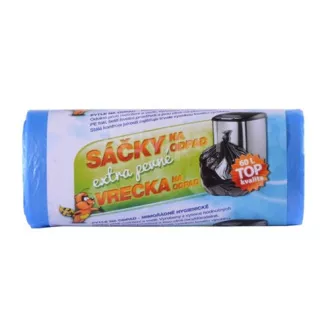 HDPE saci de deșeuri 60x70cm 60L albastru 30pcs în rolă extra puternic