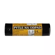 Pungi 50x60cm LDP igel. 25mic negru 15pcs retractabil solid