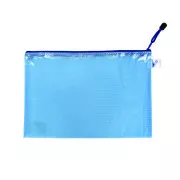 Plic A4 plic cu fermoar cu ochiuri de plasă albastru