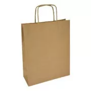 Pungă de hârtie 24x11x33cm maro cu mâner răsucit