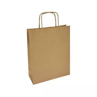 Pungă de hârtie 24x11x33cm maro cu mâner răsucit