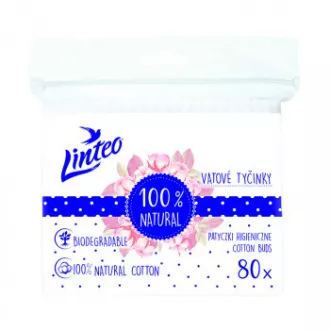 Linteo bețișoare de bumbac eco 80pcs zip