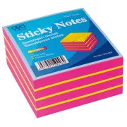 Pad autoadeziv 75x75mm roz-galben neon 400 coli Auro