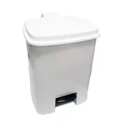 Coș de plastic pentru deșeuri cu inserție și pedală 18L 40x35x28cm alb
