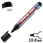 Marker Edding 360 pe tablă albă vârf rotund negru 1,5-3 mm