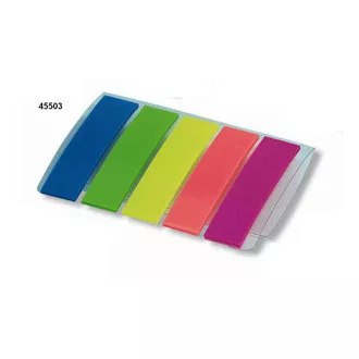 Semne de carte autoadezive PP 12x48,5mm 5 culori neon 5x20 coli Concorde