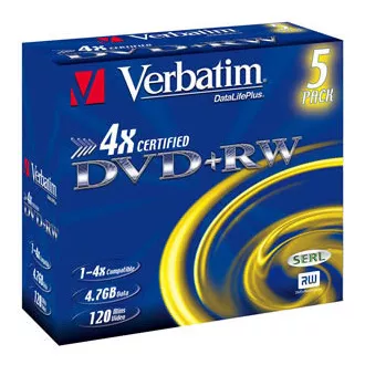 VERBATIM DVD + RW (pachet de 5) Jewel / 4x / DLP / 4,7 GB VERBATIM DVD + RW (pachet de 5) Jewel / 4x / DLP / 4,7 GB