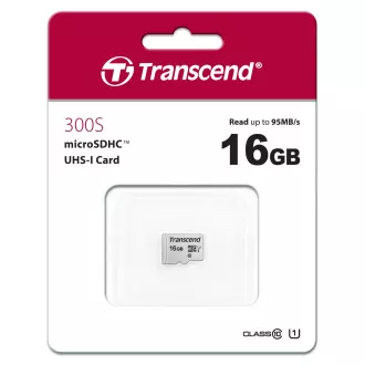 Card MicroSDHC TRANSCEND 16GB 300S, UHS-I U1, fără adaptor