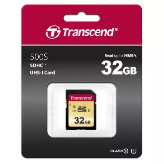 Card SDHC TRANSCEND 32GB 500S, UHS-I U1 (R: 95 / W: 60 MB / s) Card SDHC TRANSCEND 32GB 500S, UHS-I U1 (R: 95 / W: 60 MB / s)
