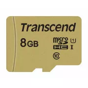 Card MicroSDHC TRANSCEND 8GB 500S, UHS-I U1 + adaptor