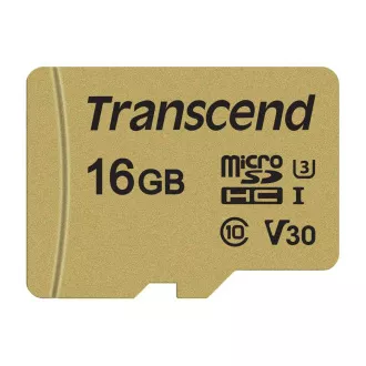 Card MicroSDHC TRANSCEND 16GB 500S, UHS-I U3 V30 + adaptor Card MicroSDHC TRANSCEND 16GB 500S, UHS-I U3 V30 + adaptor