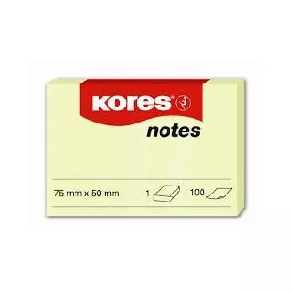 Pad autoadeziv 75x50mm galben 100 coli Kores Pad autoadeziv 75x50mm galben 100 coli Kores