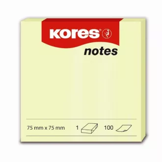 Pad autoadeziv 75x75mm galben 100 coli Kores Pad autoadeziv 75x75mm galben 100 coli Kores