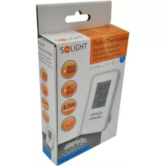 Termometru Solight, temperatura, afisaj mare, data, ora, alb Termometru Solight, temperatura, afisaj mare, data, ora, alb