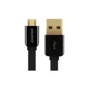 Cablu USB AVACOM MIC-40K - Micro USB, 40cm, negru