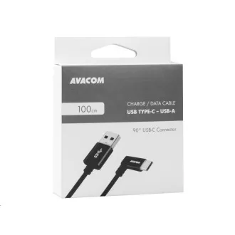 Cablu de date si incarcare USB - USB Type-C, 100cm, conector 90°, negru Cablu de date si incarcare USB - USB Type-C, 100cm, conector 90°, negru