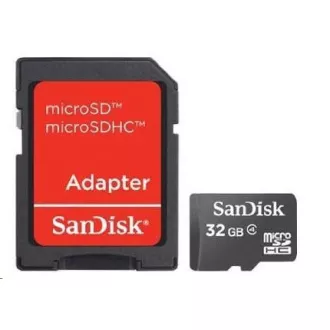 Card SanDisk MicroSDHC 32GB (Clasa 4) + adaptor