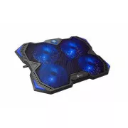 Placă de răcire C-TECH sub NTB Zefyros (GCP-01B), jocuri casual, 17, 3", iluminare de fundal albastră, control al vitezei