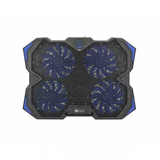 Placă de răcire C-TECH sub NTB Zefyros (GCP-01B), jocuri casual, 17, 3", iluminare de fundal albastră, control al vitezei Placă de răcire C-TECH sub NTB Zefyros (GCP-01B), jocuri casual, 17, 3", iluminare de fundal albastră, control al vitezei