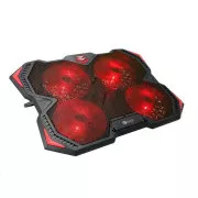 Placă de răcire C-TECH sub NTB Zefyros (GCP-01R), jocuri casual, 17, 3 inchi, iluminare de fundal roșie, control al vitezei