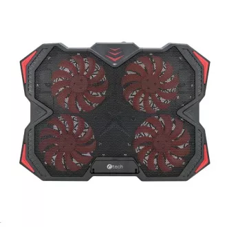 Placă de răcire C-TECH sub NTB Zefyros (GCP-01R), jocuri casual, 17, 3 inchi, iluminare de fundal roșie, control al vitezei
