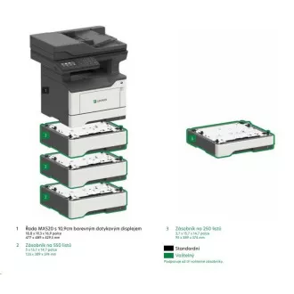 Imprimantă multifuncțională alb-negru LEXMARK MX521ade, A4, 44 ppm, 1024 MB, afișaj LCD color, duplex, RADF, USB 2.0, LAN