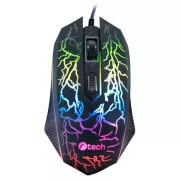 Mouse de gaming C-TECH Tychon (GM-03P), jocuri casual, gaming, iluminare din spate 7 culori, 3200DPI, USB