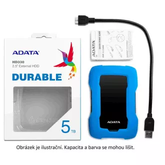 HDD extern ADATA 1TB USB 3.1 HD330, CUTIE DE CULOARE NEGRA, negru (cauciuc, rezistent la impact)