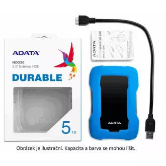 ADATA HDD extern 2TB 2, 5" USB 3.1 HD330, BLACK COLOR BOX, negru (cauciuc, rezistent la șocuri)