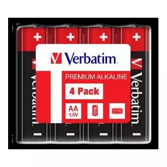 VERBATIM Baterii alcaline AA, Pachet 4 - Shrink