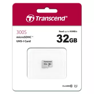 Card MicroSDHC TRANSCEND 32GB 300S, UHS-I U1 + adaptor