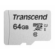 Placa TRANSCEND MicroSDXC 64GB 300S, UHS-I U1 + adaptor
