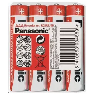 Baterii PANASONIC zinc Carbon Red Zinc R03RZ / 4P AAA 1.5V (contractabil 4buc)