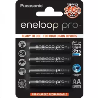Baterie reîncărcabilă PANASONIC eneloop Pro AA 2500mAh 1, 2V HR-3UWXB-4BP (Blister 4 buc)