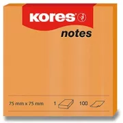 Pad autoadeziv 75x75mm portocaliu neon 100 coli Kores