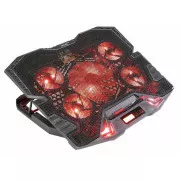 EVOLVEO Ania 5R, suport de racire pentru laptop, iluminare de fundal rosie