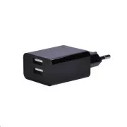 Adaptor de încărcare USB Solight, 2x USB, 3100mA max., AC 230V, negru