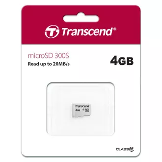 Card MicroSDHC TRANSCEND 4GB 300S, Clasa 10, fără adaptor