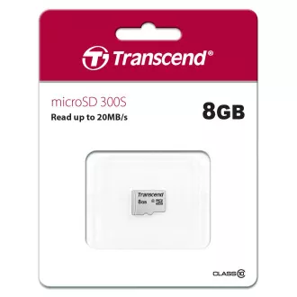 Card MicroSDHC TRANSCEND 8GB 300S, Clasa 10, fără adaptor