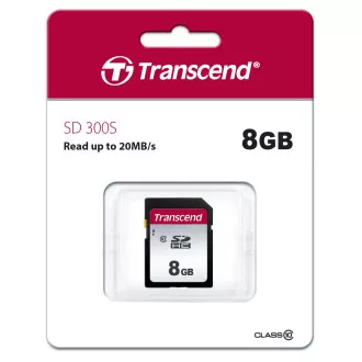 Card SDHC TRANSCEND 8GB 300S, clasa 10 (R: 95 / W: 45 MB / s)