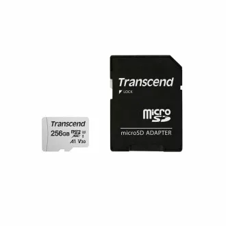 Card MicroSDXC TRANSCEND 256GB 300S, UHS-I U3 V30 + adaptor