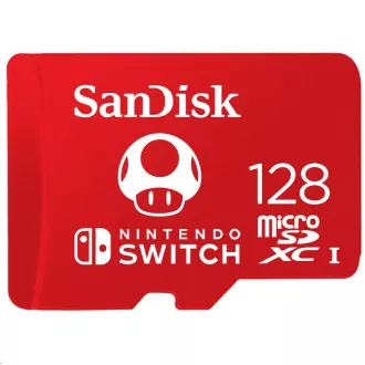 Card SanDisk MicroSDXC de 128 GB pentru Nintendo Switch (R: 100 / W: 90 MB / s, UHS-I, V30, U3, C10, A1) Produs licențiat, Super Mario