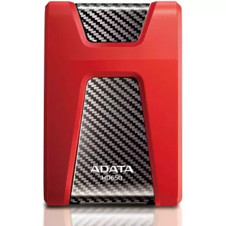 HDD extern ADATA 1TB USB 3.1 DashDrive Durable HD650, roșu (cauciuc, rezistent la impact)