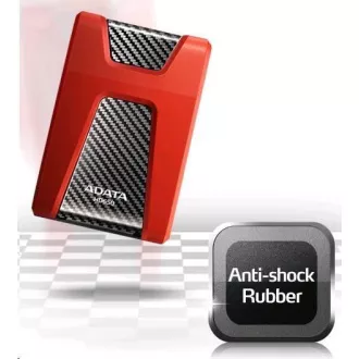 HDD extern ADATA 1TB USB 3.1 DashDrive Durable HD650, roșu (cauciuc, rezistent la impact)