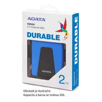HDD extern ADATA 1TB USB 3.1 DashDrive Durable HD650, roșu (cauciuc, rezistent la impact)