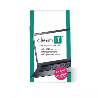 Soluție de curățare a ecranului CLEAN IT cu lavetă, 2x30ml Soluție de curățare a ecranului CLEAN IT cu lavetă, 2x30ml