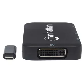 Stație de andocare MANHATTAN USB-C 4 în 1, 1xDP, 1xHDMI, 1xVGA, 1xDVI Stație de andocare MANHATTAN USB-C 4 în 1, 1xDP, 1xHDMI, 1xVGA, 1xDVI